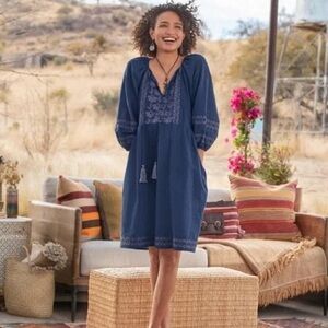 Sundance‎ Caspian Breeze Linen Blend Dress Size Medium